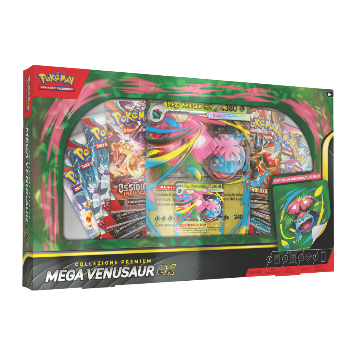 Collezione Premium Mega Venusaur-EX (IT) di Pokémon TCG, con carta promo olografica e 6 buste d'espansione