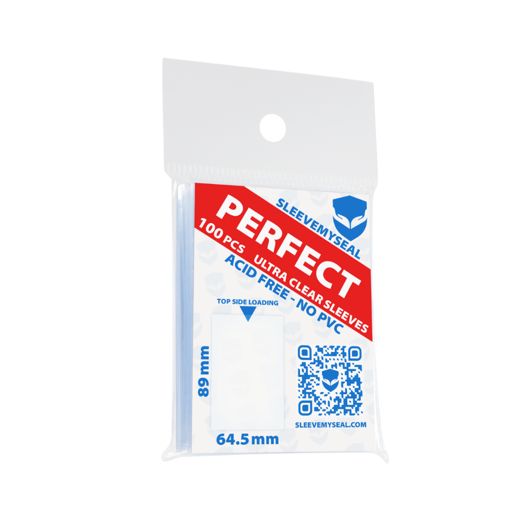 Bustine protettive SleeveMySeal PERFECT trasparenti per carte da gioco 64.5mm x 89mm, 100 pezzi, Acid Free, No PVC