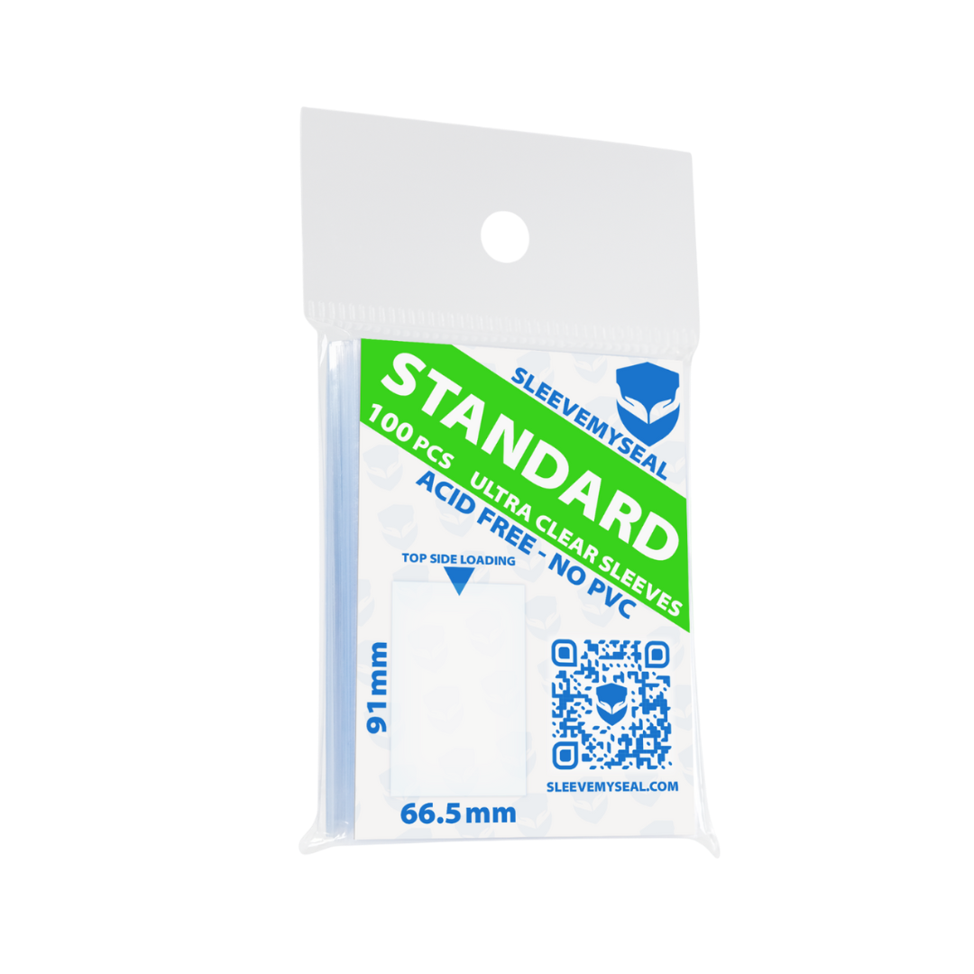 Bustine protettive SleeveMySeal STANDARD trasparenti per carte da gioco 66.5mm x 91mm, 100 pezzi, Acid Free, No PVC